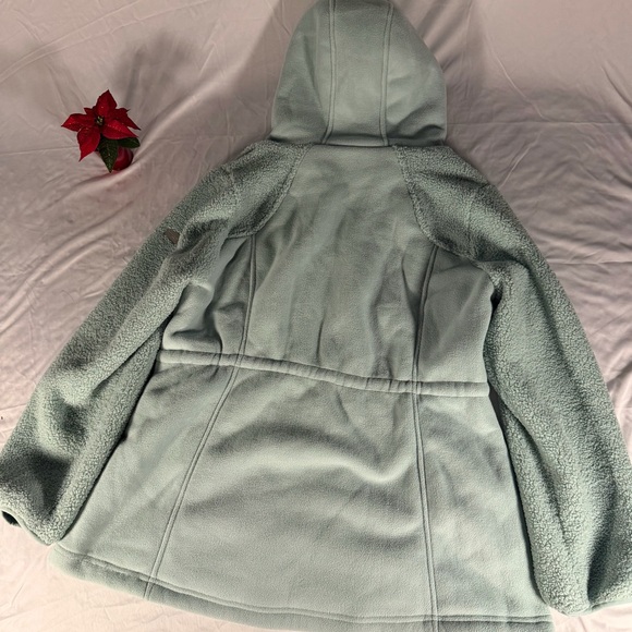 Koolaburra by UGG Bonded Fleece Jacket with Cinch Waist Silver Green Size Large - Picture 3 of 11